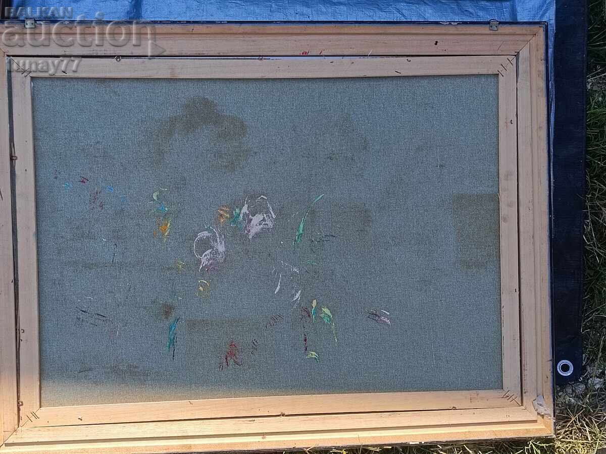 Παλιός ελαιογραφικός πίνακας σε καμβά με υπογραφή του καλλιτέχνη - 6