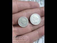 Lot 10 și 25 cenți argint Ceylon