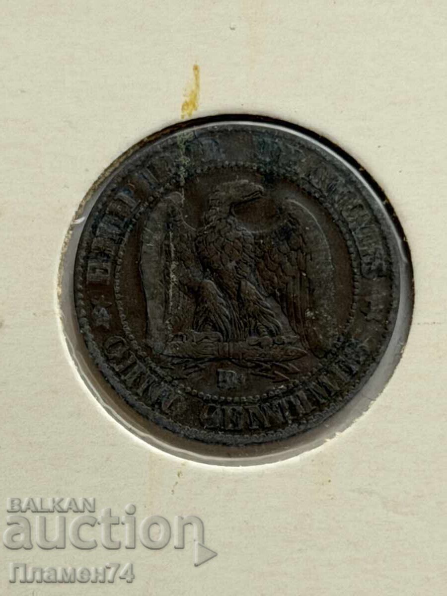 5 сантима 1855 Франция с цена € 4.00 | 7.82 лв.