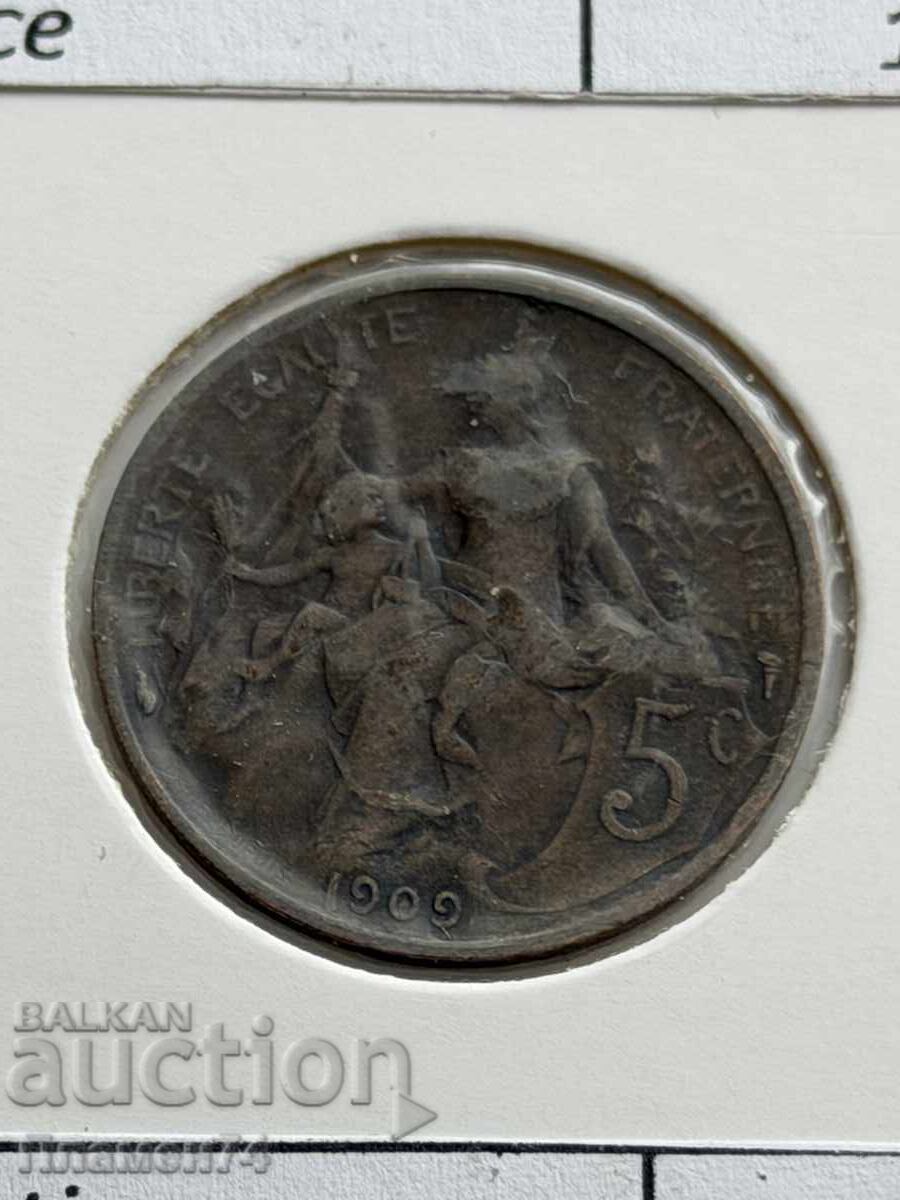 5 σαντίμ 1909 Γαλλία