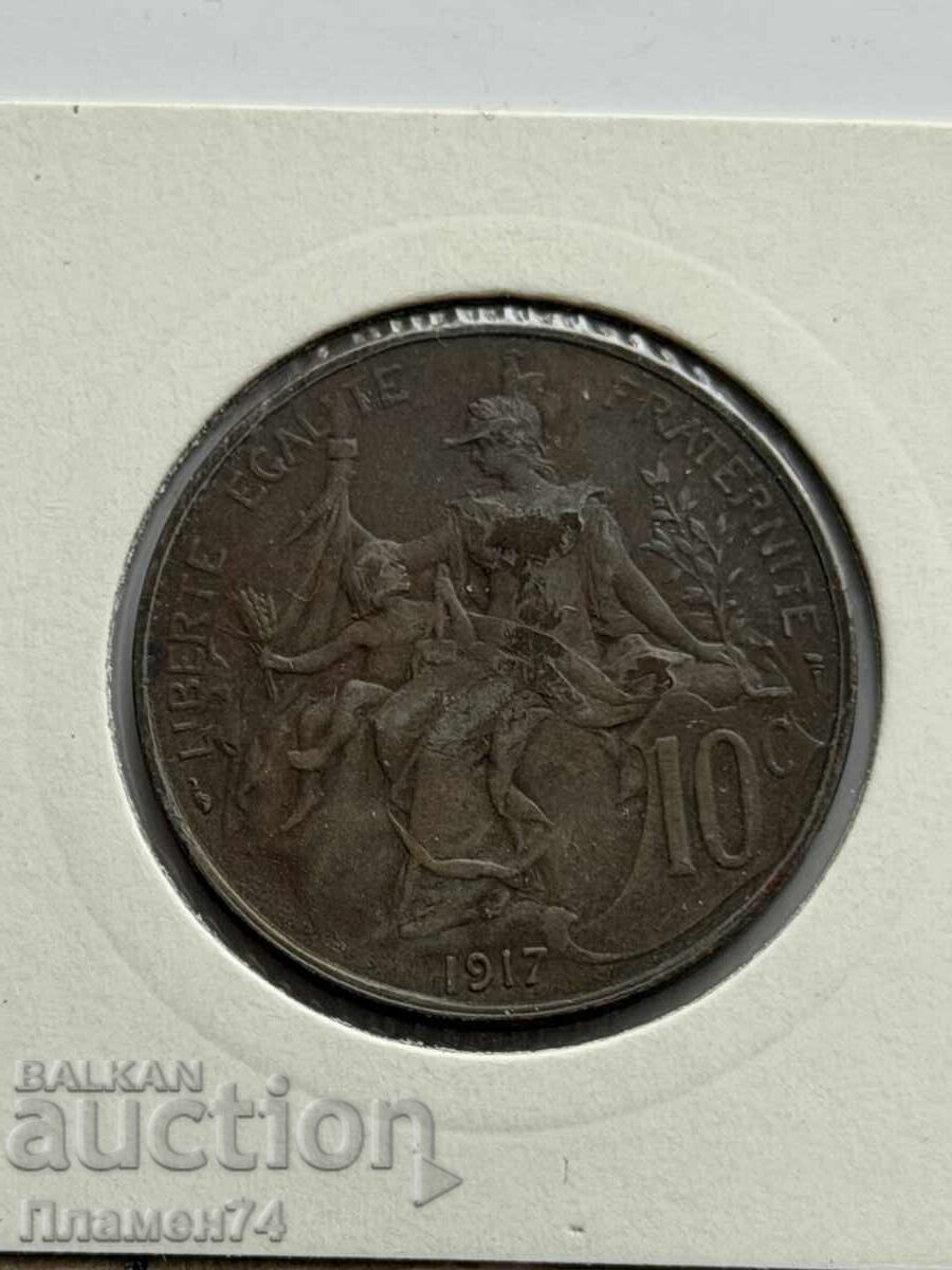 10 сантима 1917 Франция