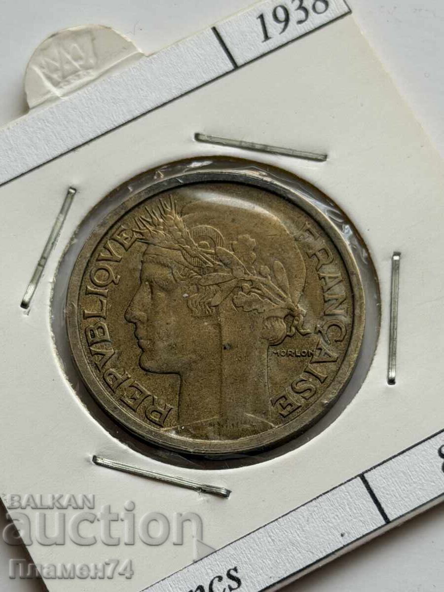 2 φράγκα 1938 Γαλλία με τιμή € 1.00 | 1.96 BGN 2 φράγκα 1938 Γαλλία με τιμή € 1.00 | 1.96 BGN