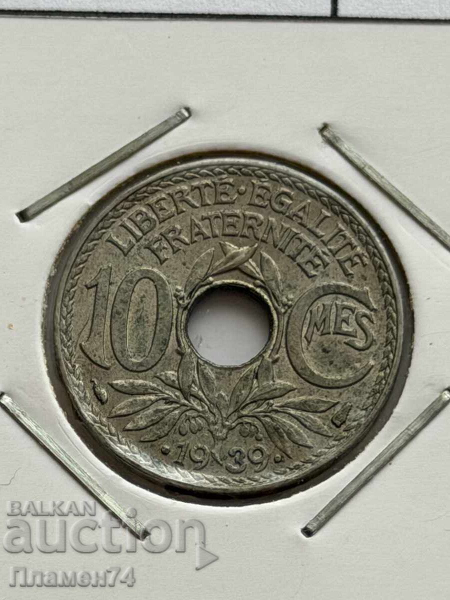 10 centimes 1939 France