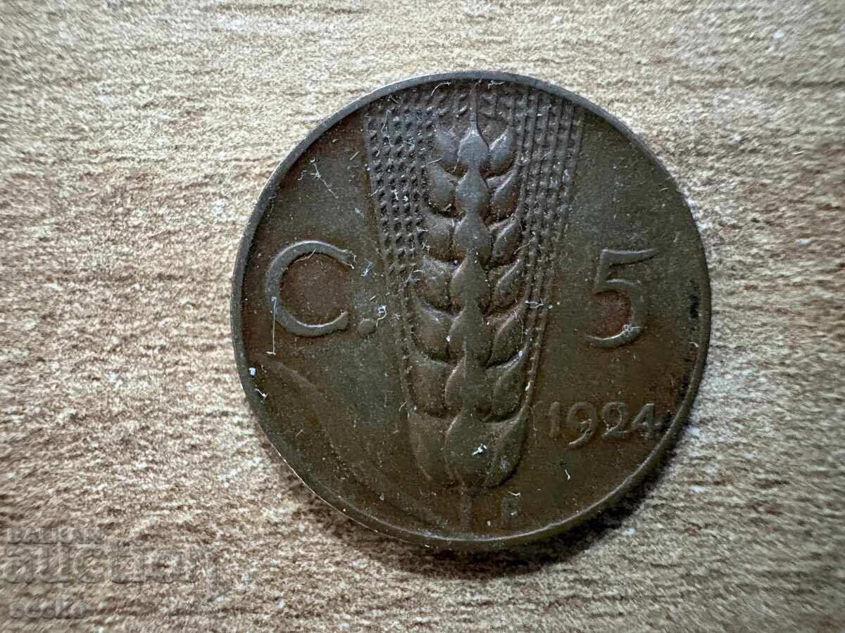 Italia - 5 centesimi (1924)