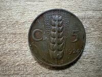 Italia - 5 centesimi (1924)