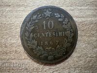 Италия - 10 чентезими (1867) - OM
