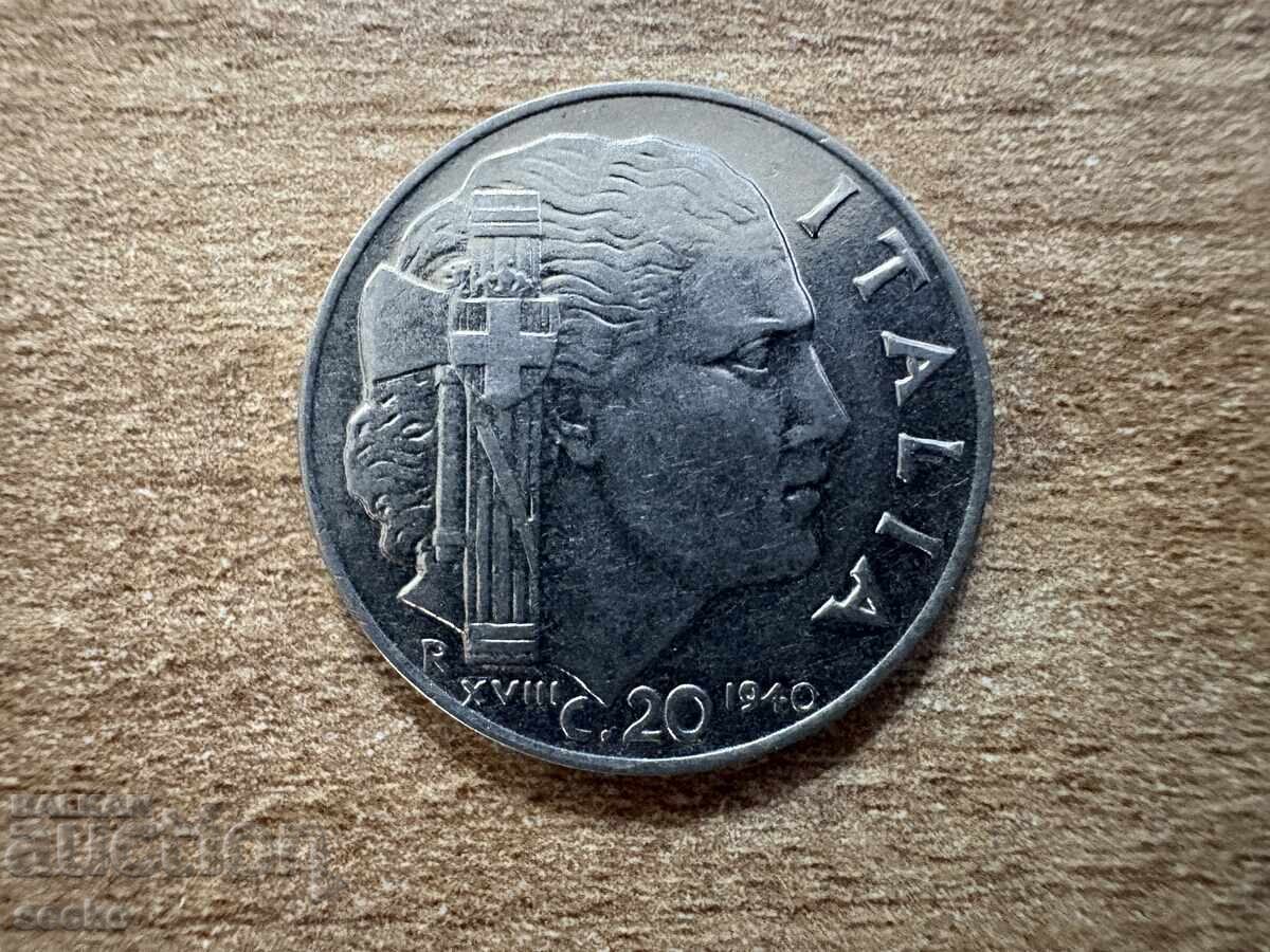 Italy - 20 Centesimi (1940) - Non-magnetic