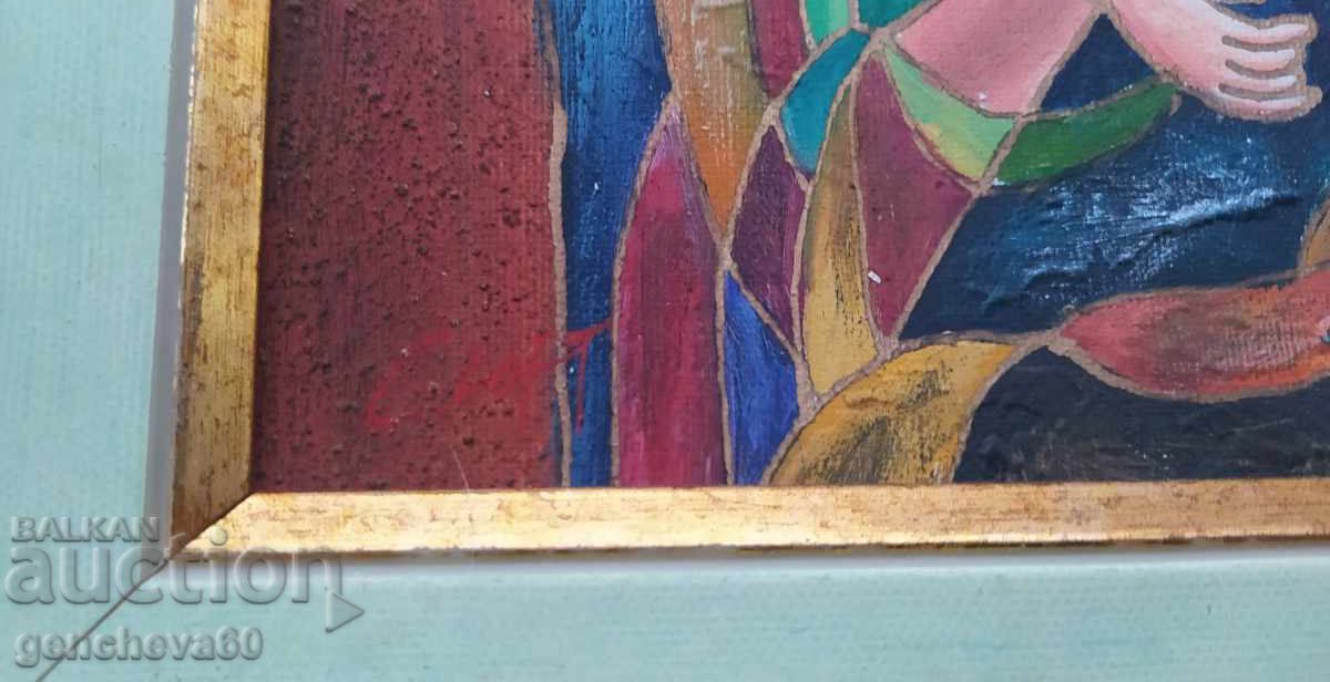 Πρωτότυπος κυβιστικός πίνακας Αρλεκίνος - C.Loft - 6