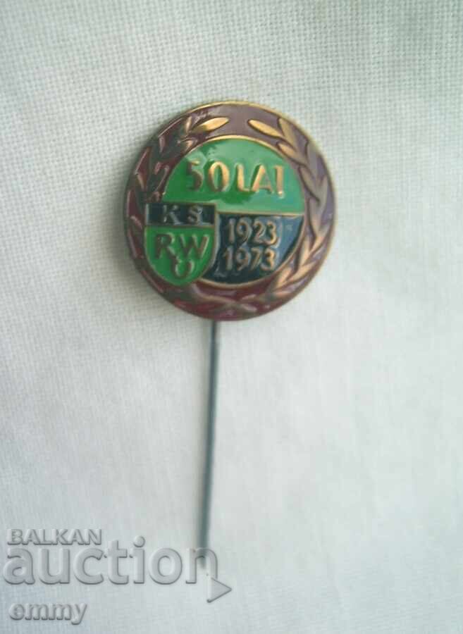 Δημοπρασία Κονκάρδα ποδοσφαίρου 1973 - 50 χρόνια KS RWU, Πολωνία Δημοπρασία Κονκάρδα ποδοσφαίρου 1973 - 50 χρόνια KS RWU, Πολωνία