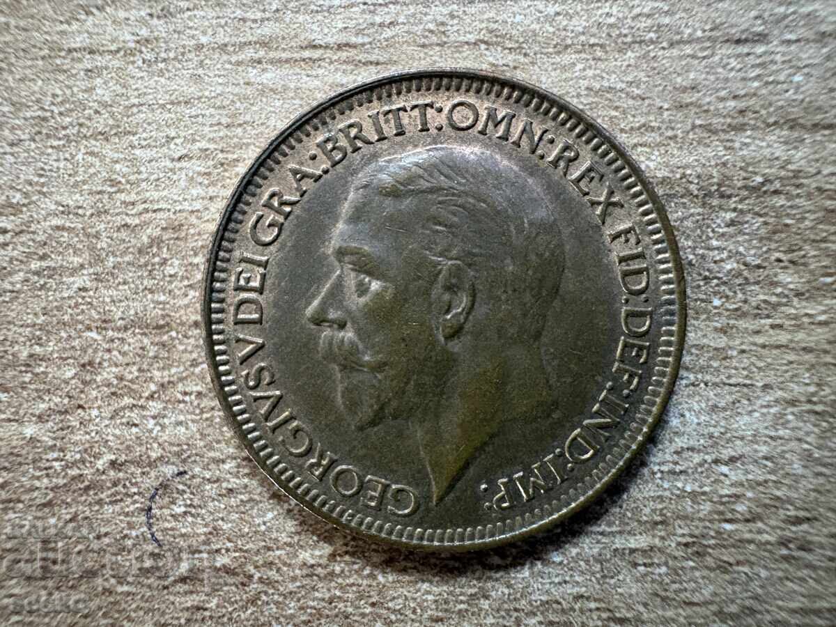 Marea Britanie - 1 farthing (1933) cu preț € 1.50 | 2.93 BGN