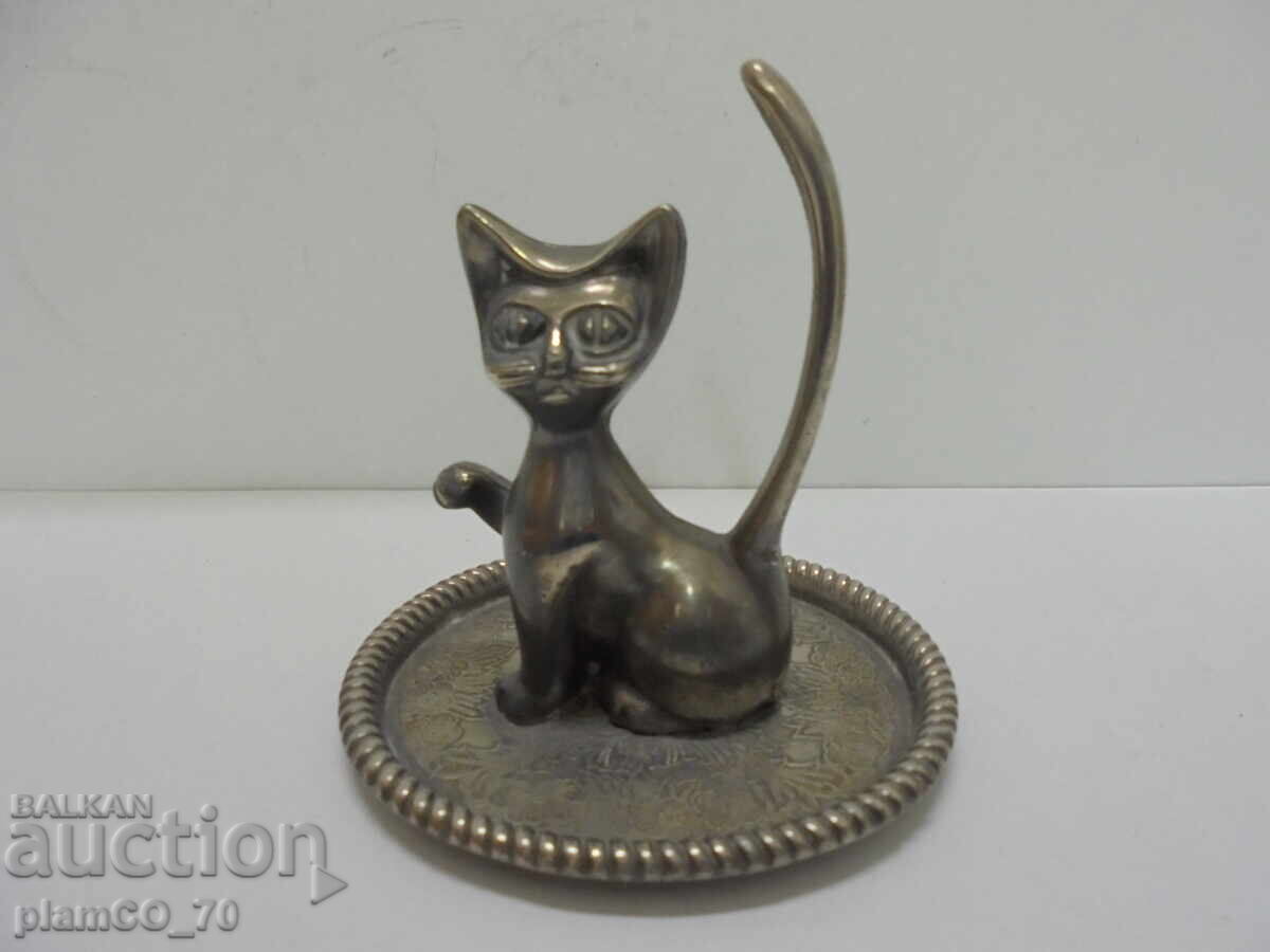 No. 8665 Old silver-plated "Kitten" figurine