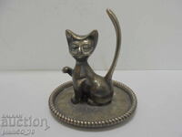No. 8665 Old silver-plated "Kitten" figurine