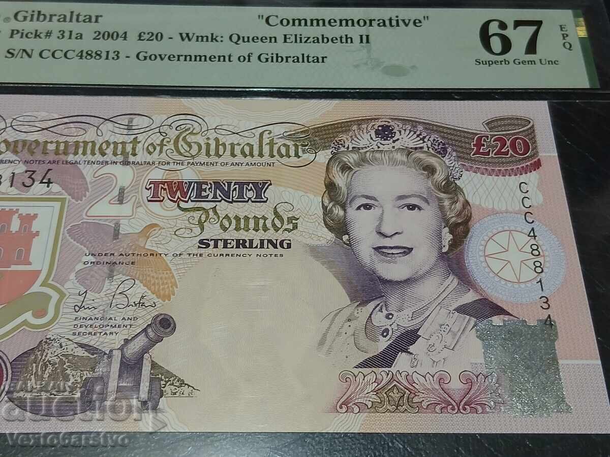 Banknote-20 Pounds Gibraltar 2004-ELIZABETH II with price € 49.00 | 95.84 BGN Banknote-20 Pounds Gibraltar 2004-ELIZABETH II with price € 49.00 | 95.84 BGN