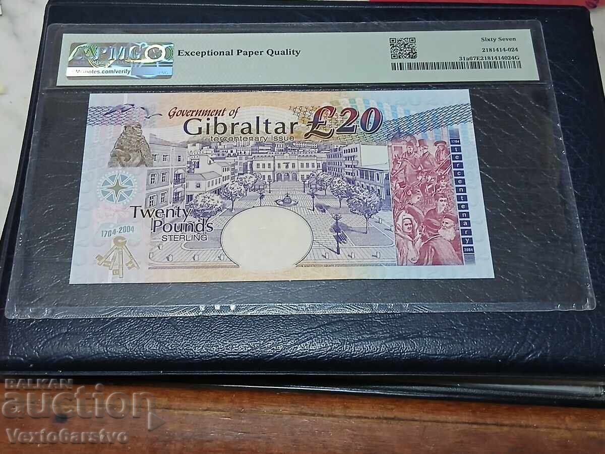 Auction Banknote-20 Pounds Gibraltar 2004-ELIZABETH II Auction Banknote-20 Pounds Gibraltar 2004-ELIZABETH II
