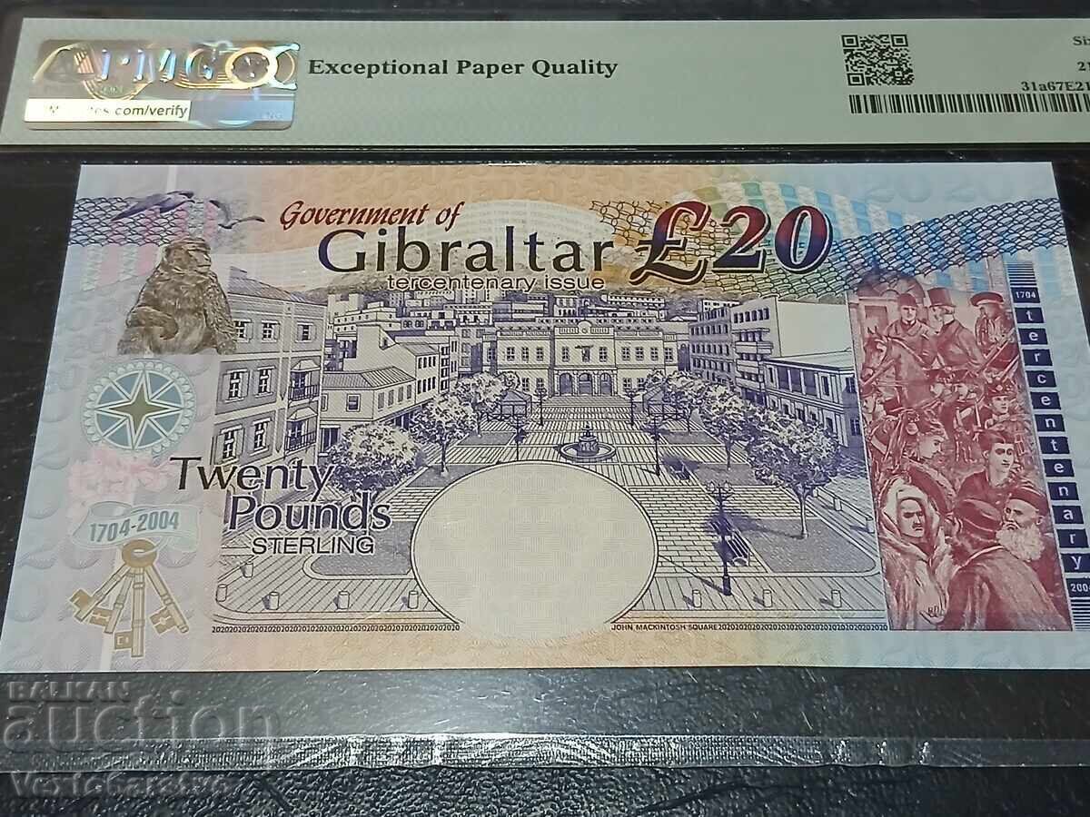 Delivery of Banknote-20 Pounds Gibraltar 2004-ELIZABETH II Delivery of Banknote-20 Pounds Gibraltar 2004-ELIZABETH II
