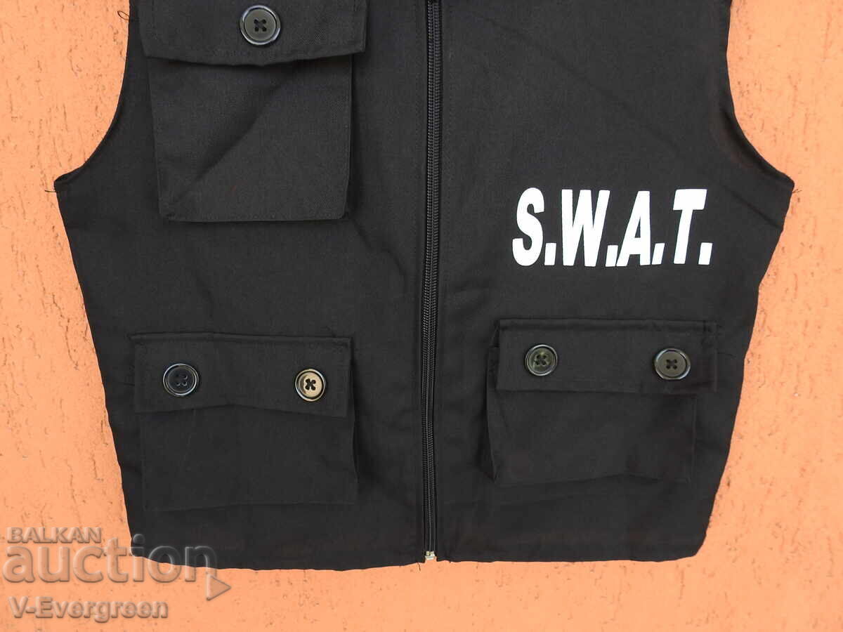 Auction  SWAT children's vest 128 cm. fun costume for a kids' party