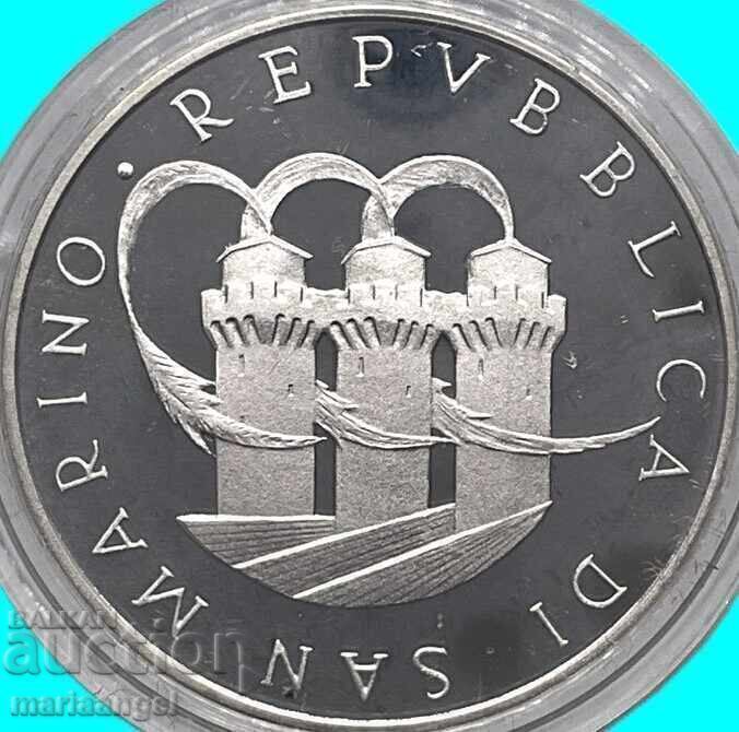 Παράδοση Άγιος Μαρίνος 1989 500 λίρες 11γρ 835 καθαρότητα ασήμι PROOF