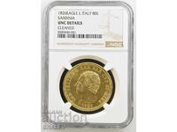 80 Lire 1826 L Sardinia / Italy - NGC Unc (gold)