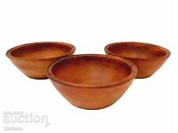 3 Rustic clay pots, terracotta, stew pots