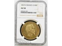100 Francs 1857 A France - AU58 (gold)