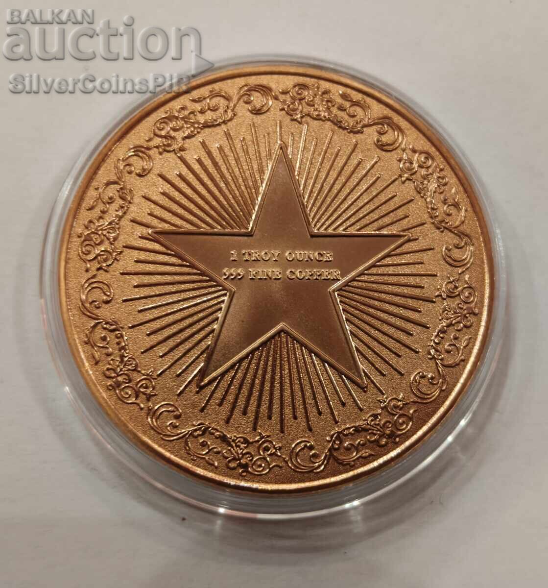 Delivery of 1 oz Copper Cheetah Small Round Wildlife