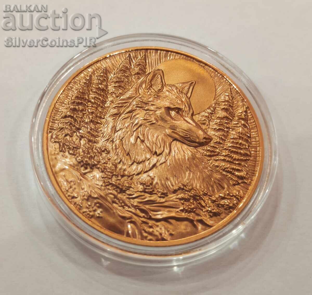 Auction  1 oz Copper She-Wolf Round Wildlife