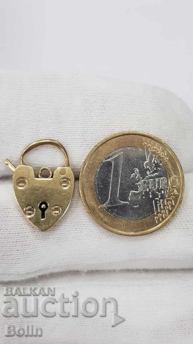 Όμορφο χρυσό μενταγιόν Λουκέτο, Βικτωριανή Εποχή - 9 καράτια με τιμή € 160.00 | 312.93 BGN