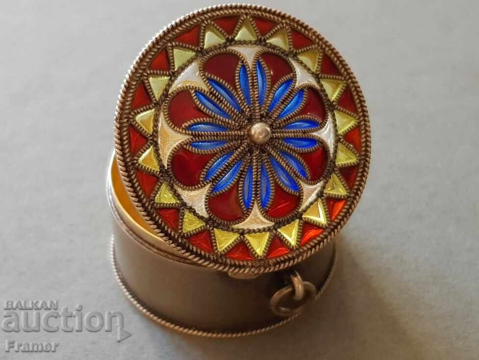 Gilt silver enameled box by Marius Hammer from the 1900s with price € 490.00 | 958.36 BGN Gilt silver enameled box by Marius Hammer from the 1900s with price € 490.00 | 958.36 BGN