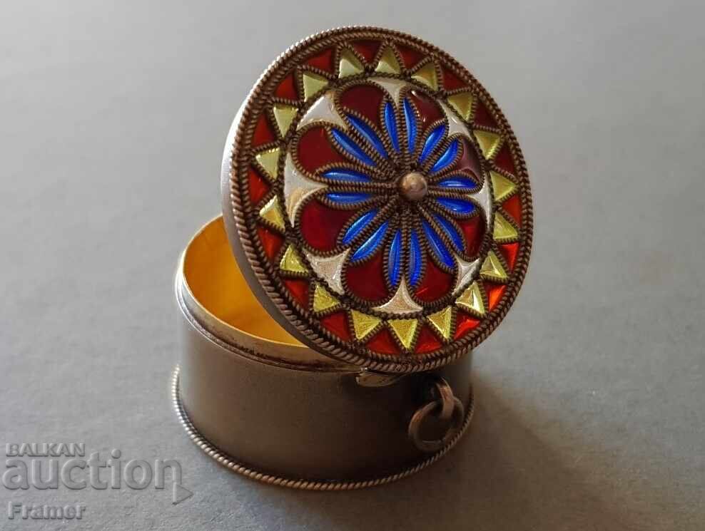 Gilt silver enameled box by Marius Hammer from the 1900s Gilt silver enameled box by Marius Hammer from the 1900s