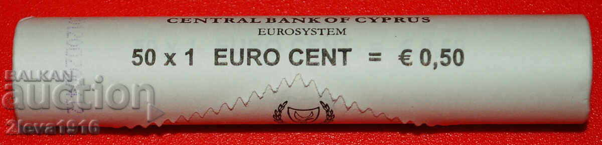 Ⰺ GREECE (2010-2025): CYPRUS ★ 1 EURO CENT 2012 UNC ROLL!
