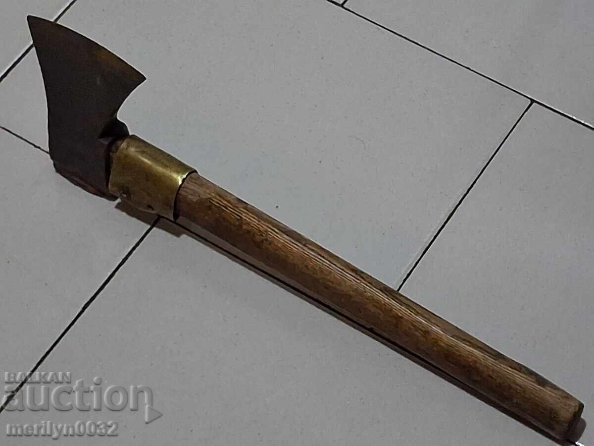 Old small hatchet cleaver axe with handle - 6