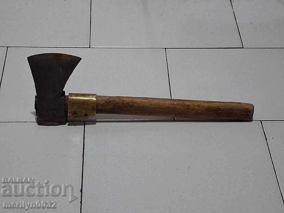 Old small hatchet cleaver axe with handle - 7