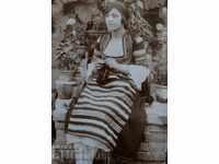 1922 KYUSTENDIL FOLK COSTUME SAYA SUKMAN OLD PHOTOGRAPH PHOTO