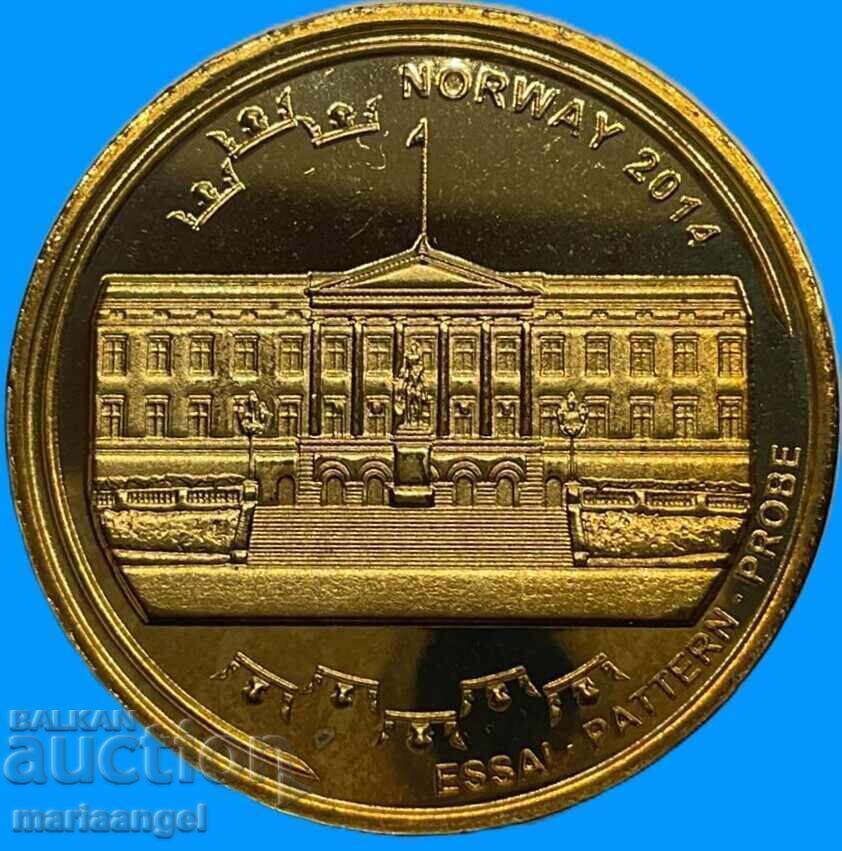 Норвегия 2014  50 Церос (евро цента) Проба Essei PROOF - 7
