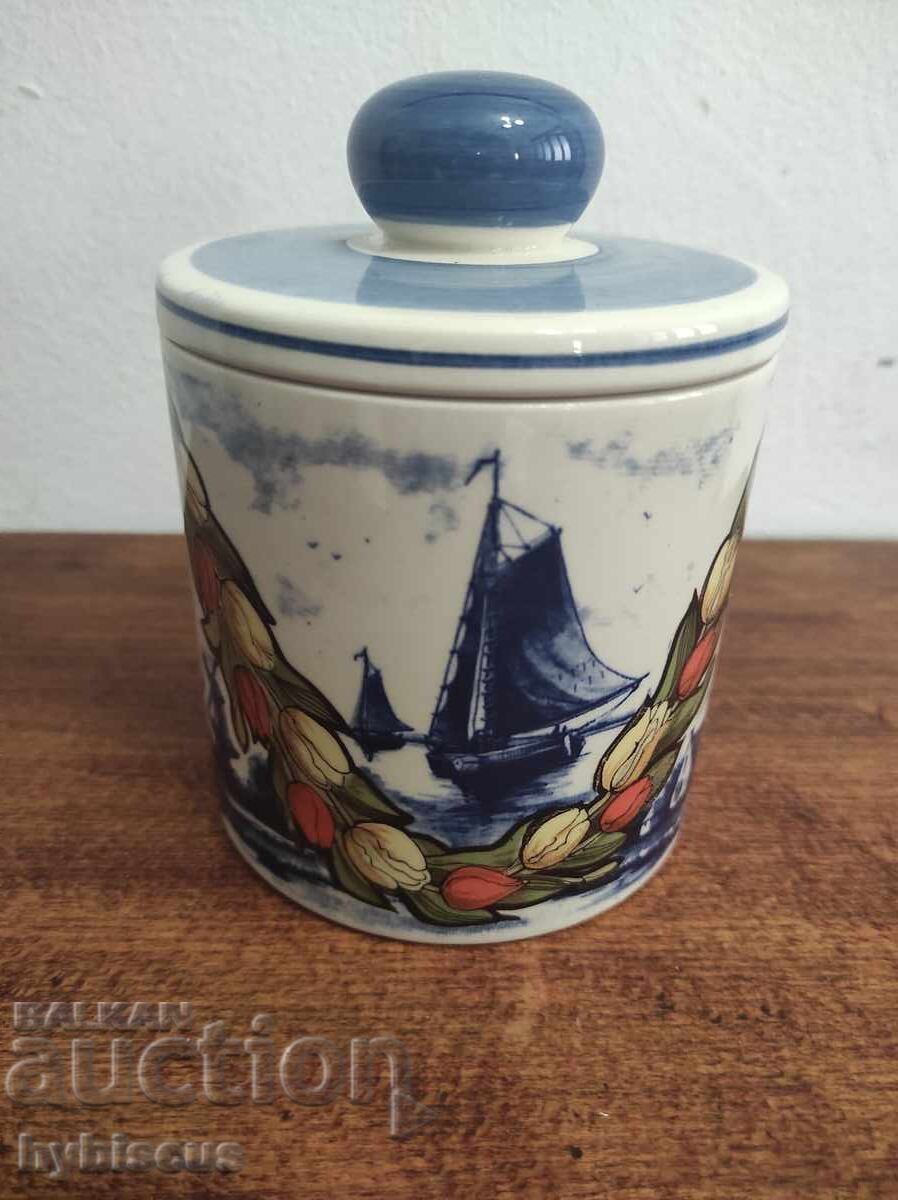 "Delft Blue" ceramic tobacco jar