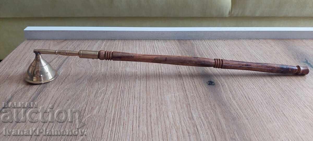 Brass and wood candle snuffer for connoisseurs with price € 12.00 | 23.47 BGN Brass and wood candle snuffer for connoisseurs with price € 12.00 | 23.47 BGN
