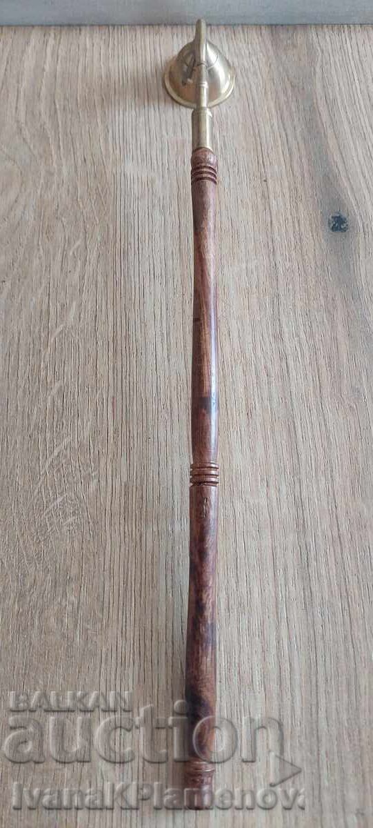Brass and wood candle snuffer for connoisseurs Brass and wood candle snuffer for connoisseurs