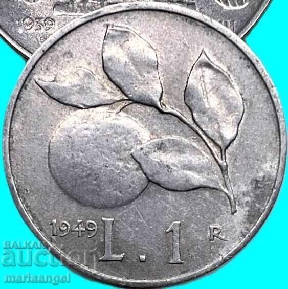 Delivery of 1 Lira 1949 Italy Orange