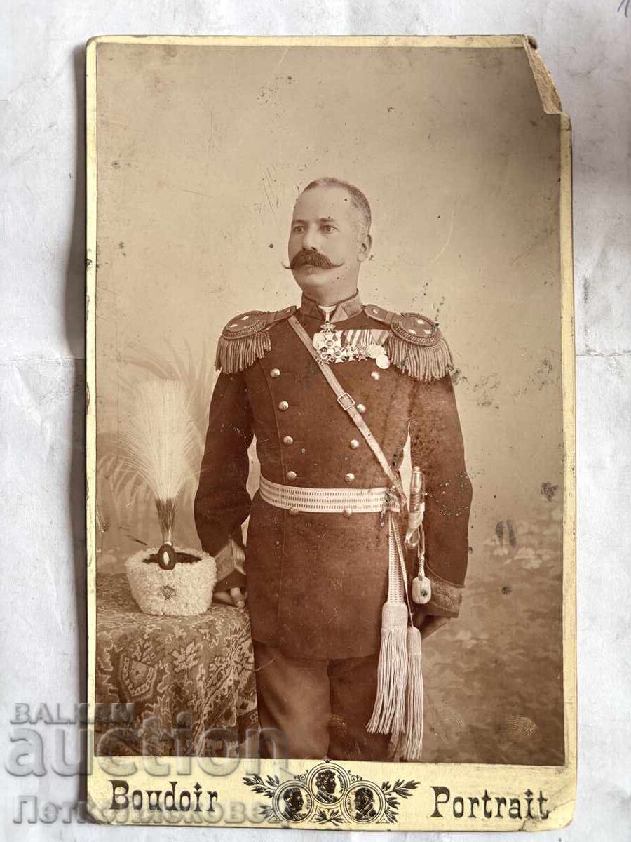 Стара снимка картон полковник Кутинчев 1898