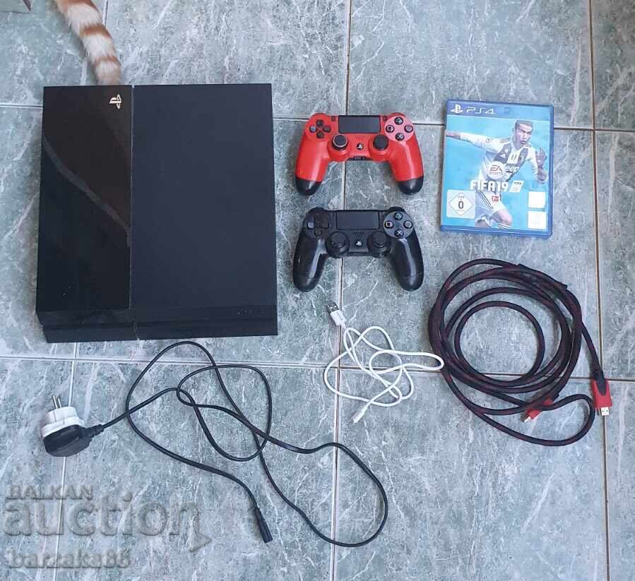 PS4 FAT 500 gb  + 2 джойстика + кабели + игра