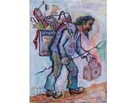 Watercolor painting titled Butterfly Hunter