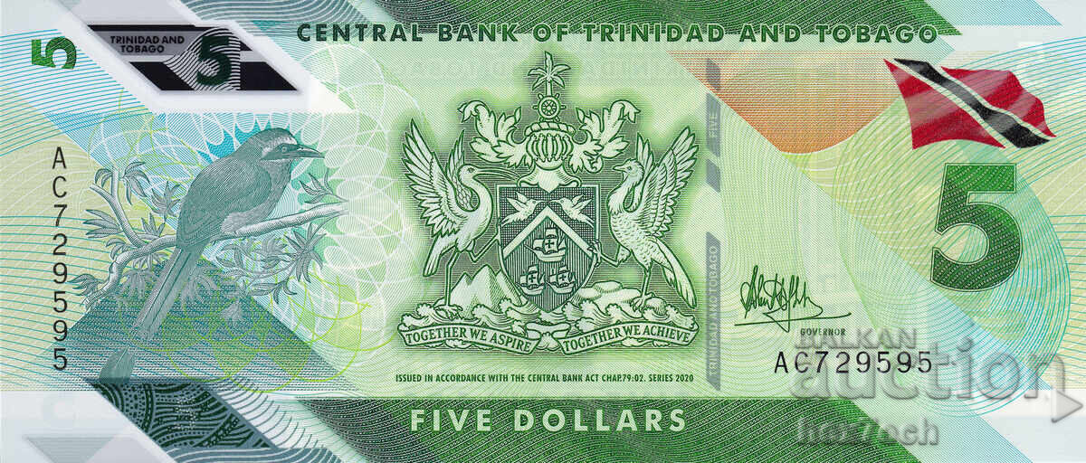 ❤️ ⭐ Trinidad și Tobago 2020 5 dolari polimer UNC nou ⭐ ❤️ cu preț € 3.99 | 7.80 BGN