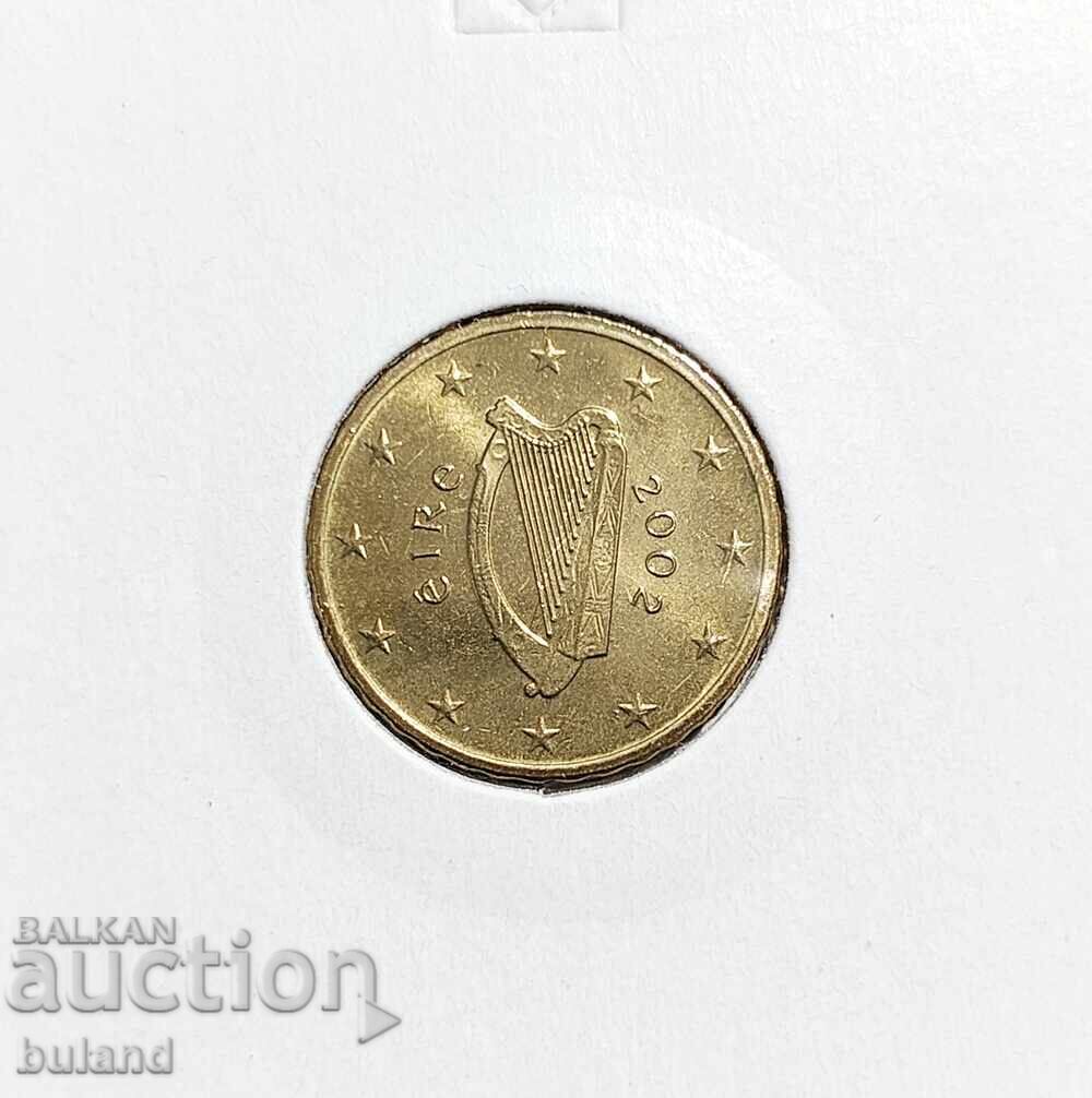 Ирландия UNC Евромонета 10 Цента 2002 Euro Cent EIRE