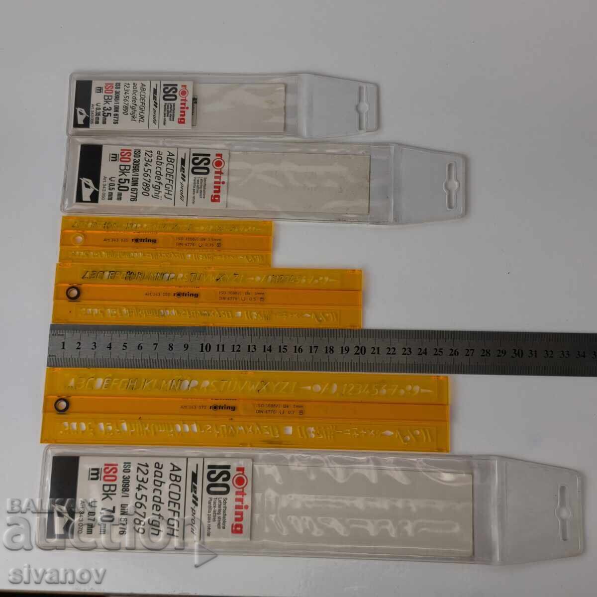 Rotring ISO DIN technical drawing template set #6393 - 7