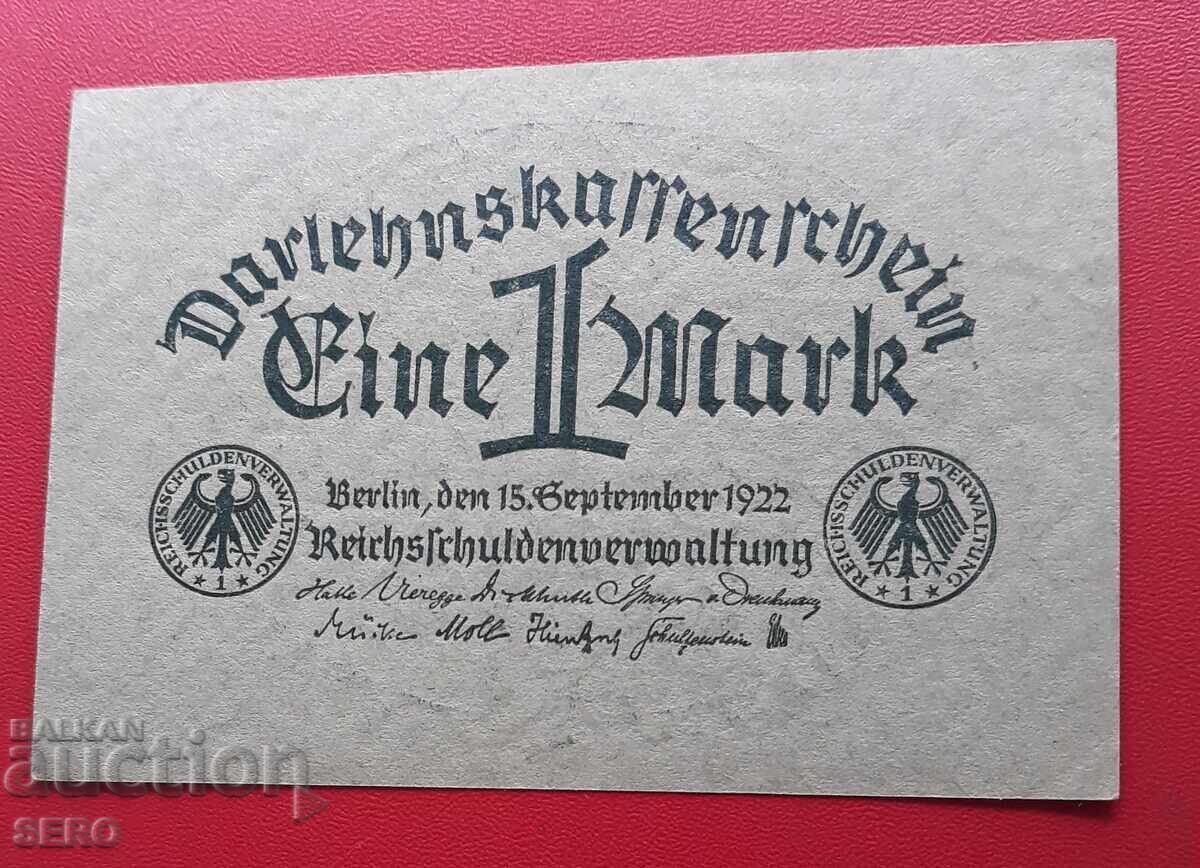 Banknote-Germany-1 Mark 1922 Banknote-Germany-1 Mark 1922