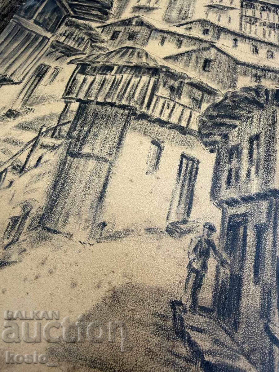 Old painting by Angel Karaneshev - Tarnovo with price € 130.00 | 254.26 BGN