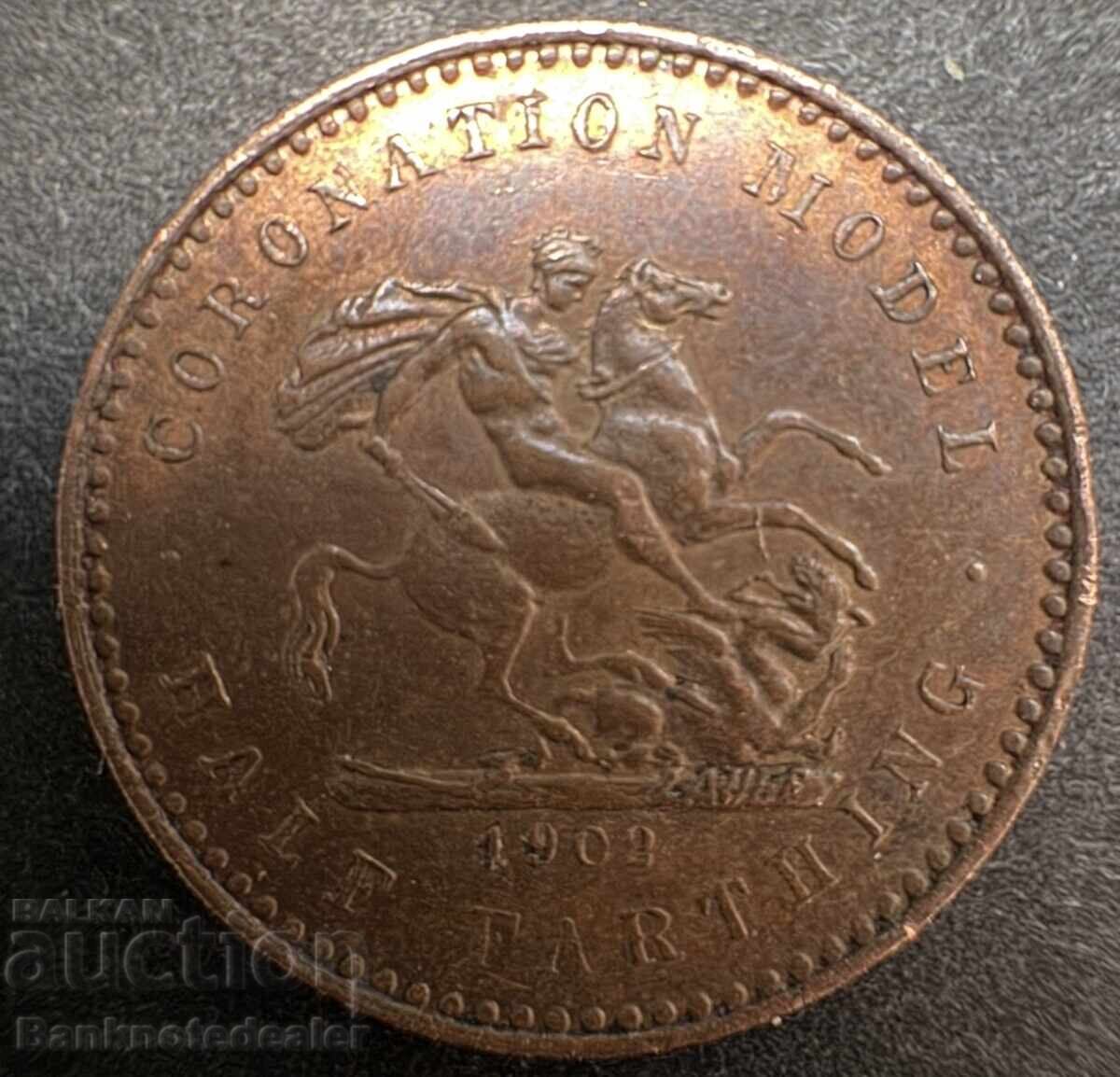 Auction  Great Britain Half Farthing 1902 Coronation Model By Lauer