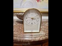 Rare Swiss bronze table alarm clock with Swiza piggy bank