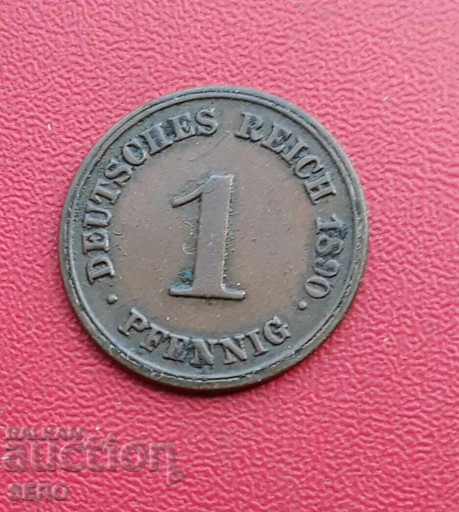 Германия-1 пфениг 1890 D-Мюнхен Германия-1 пфениг 1890 D-Мюнхен