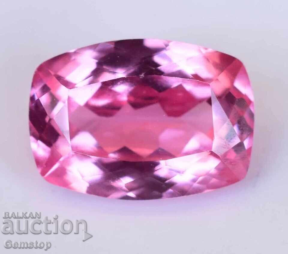 Licitație PREȚ DE START! Morganit natural de 5.70 ct, tăietură cushion, certificat AGSL, de la 1 leu!